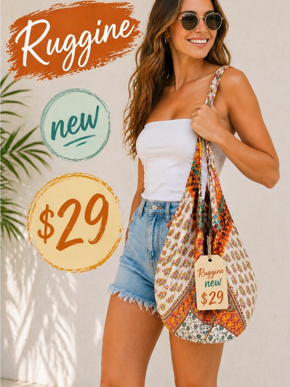 Boho Floral Shoulder Bag in Multi-Color
